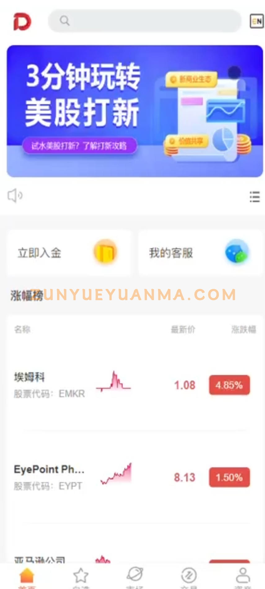 【商业收费源码】基于微盘微交易二开的多语言美股盘口