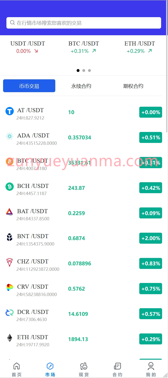 【商业收费源码】多语言版本交易所 永续合约 秒合约
