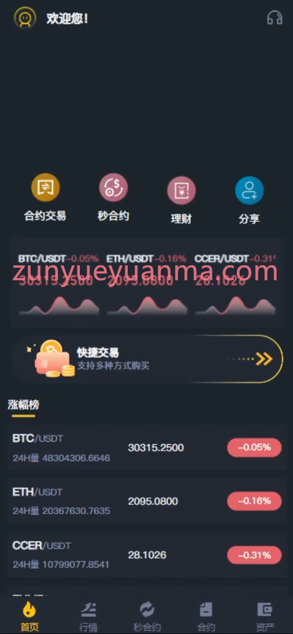 【商业收费源码】多语言交易所/日夜双色/币币交易/秒合约/理财/带开源工程